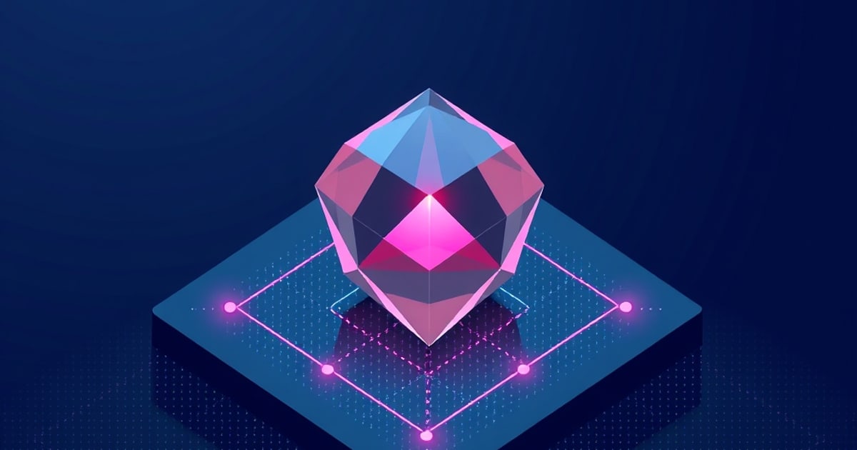 Isometric illustration of a tilted phone whose screen maps glowing nodes leading to a padlock, representing prompts screened for jailbreak attempts